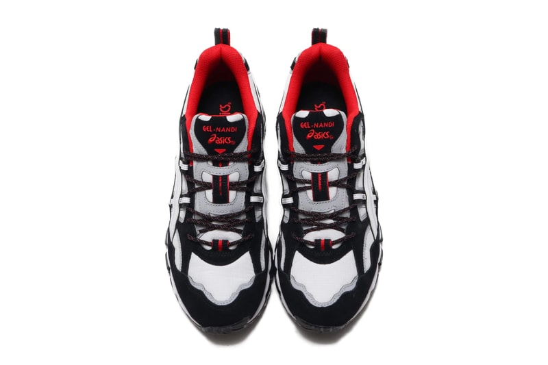 ASICS GEL Nandi 360 White Black red highlights shoes sneakers footwear trainers runners kicks gel technology trail running off road cushioning hybrid quantum vis tech monochromatic