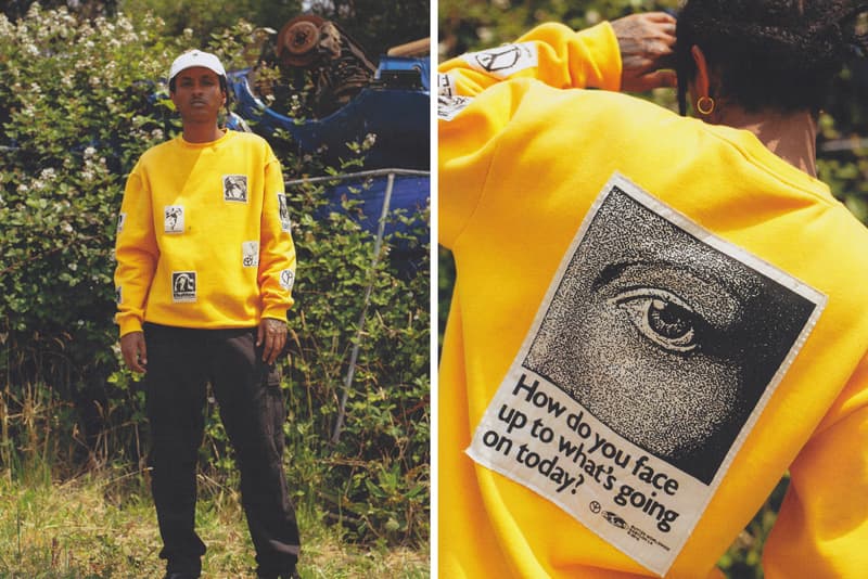Butter Goods x Babylon LA Lookbook Collection Collaboration Crewnecks T-shirts Shorts Python Woman Eye "How do you face up to what's going on today?" Black White Yellow Peace Sign Angel Baby