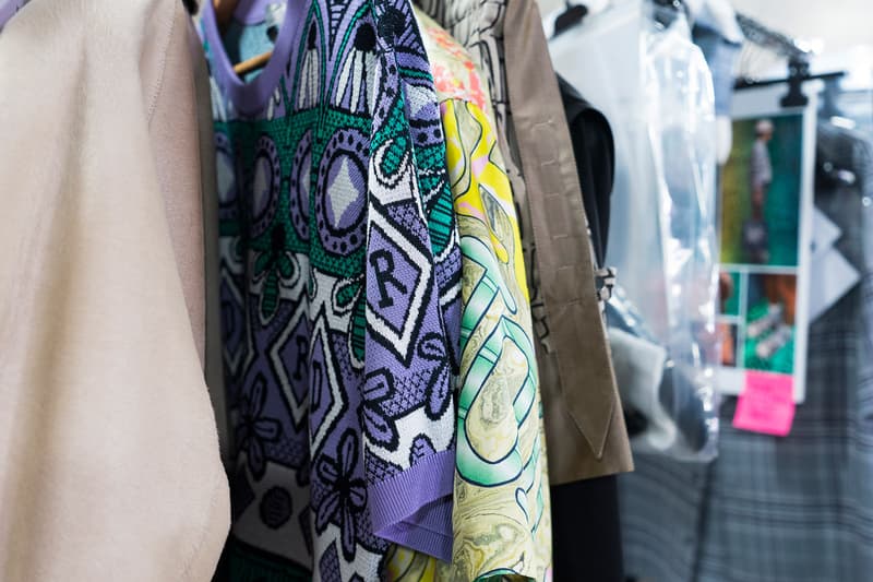 Backstage at Diors Fall Winter 2020 Miami Preview shawn stussy beach architecture couturier yoon ahn ambush jewelry French luxury house American art basel collaboration logo saddle bag pre