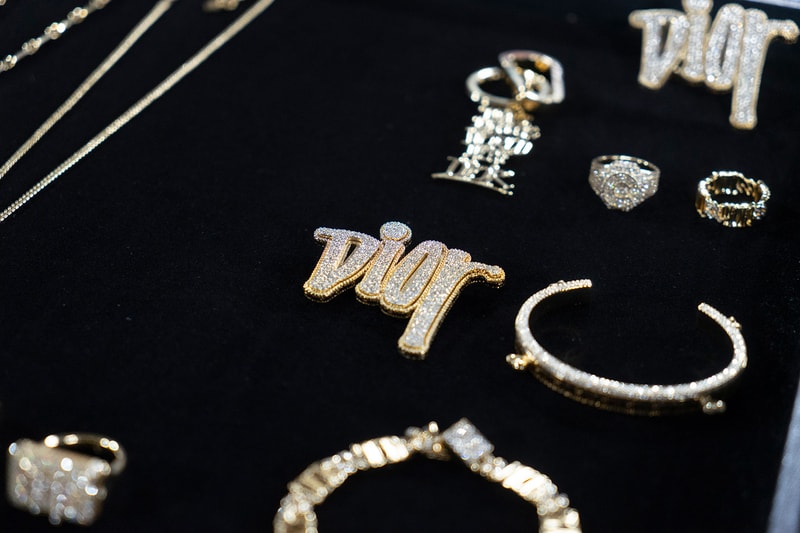 Backstage at Diors Fall Winter 2020 Miami Preview shawn stussy beach architecture couturier yoon ahn ambush jewelry French luxury house American art basel collaboration logo saddle bag pre