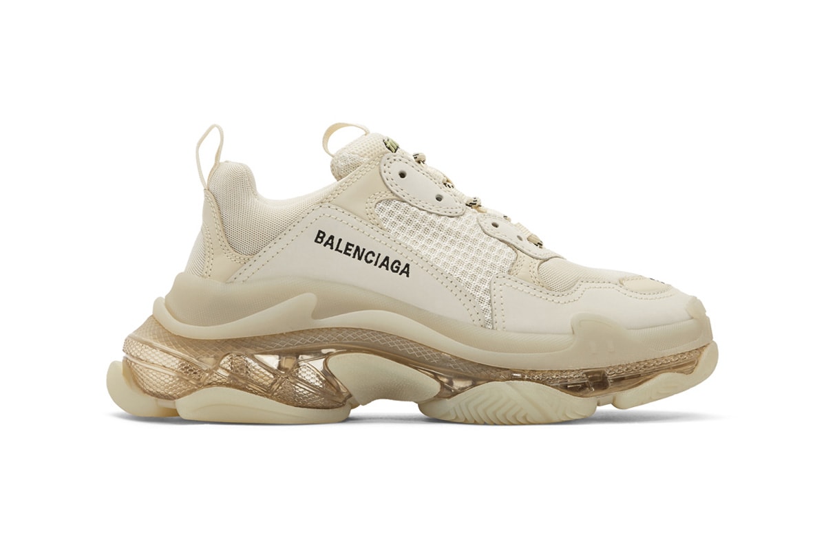 Green Triple S faux-leather and mesh trainers, Balenciaga