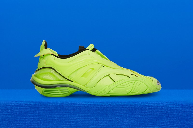 Balenciaga Tyrex Spring/Summer 2020 Collection Sneaker Web Black/Silver Neon Yellow Black Caged Upper first look closer detail