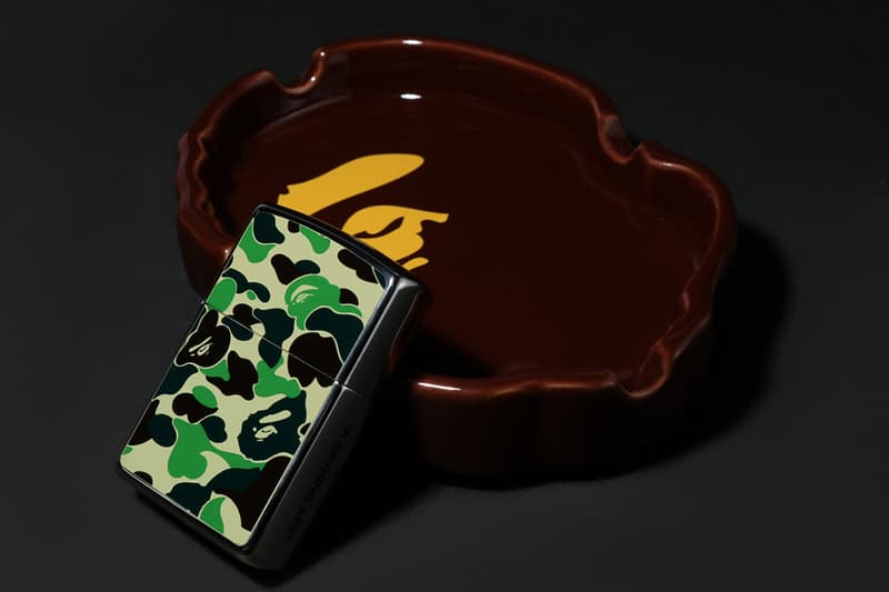 BAPE Camo Umbrella, Zippo Lighter & Ashtray a bathing ape holiday gifts christmas accessories ape head 1st camo green yellow amb