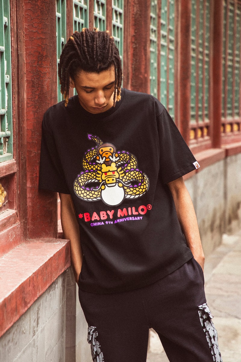 BAPE China 9th Anniversary Capsule a bathing ape shark hoodies red yellow abc camo print ape head bags accessories 