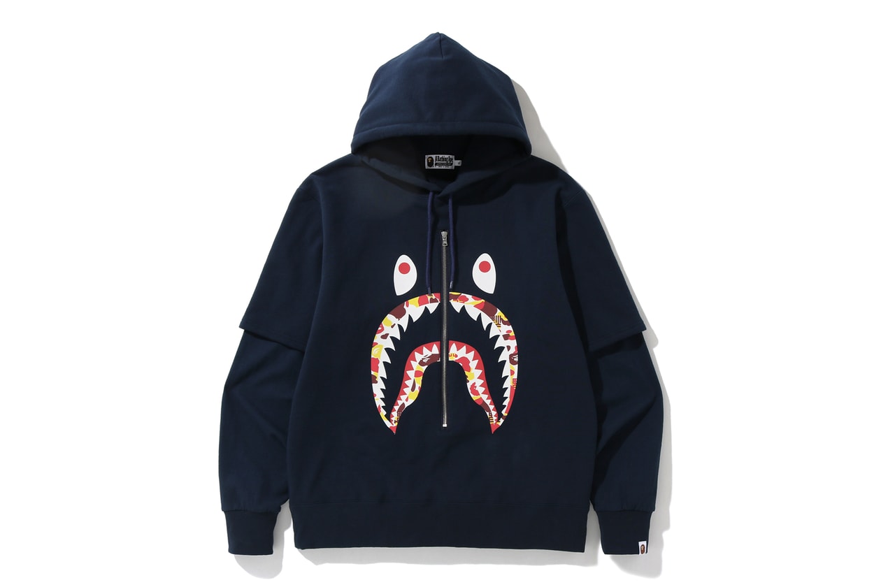 BAPE China 9th Anniversary Capsule a bathing ape shark hoodies red yellow abc camo print ape head bags accessories 