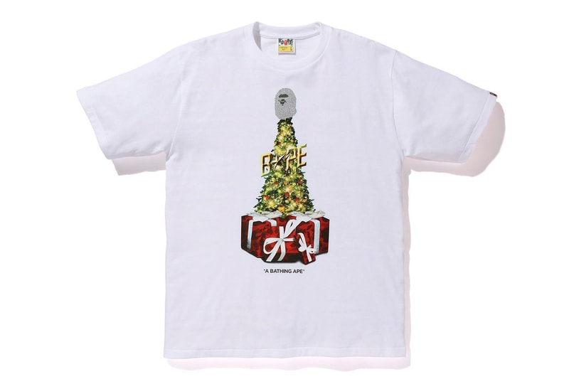 BAPE Christmas 2019 Collection a bathing ape t-shirts hoodies green red white baby milo x'mas stocking 