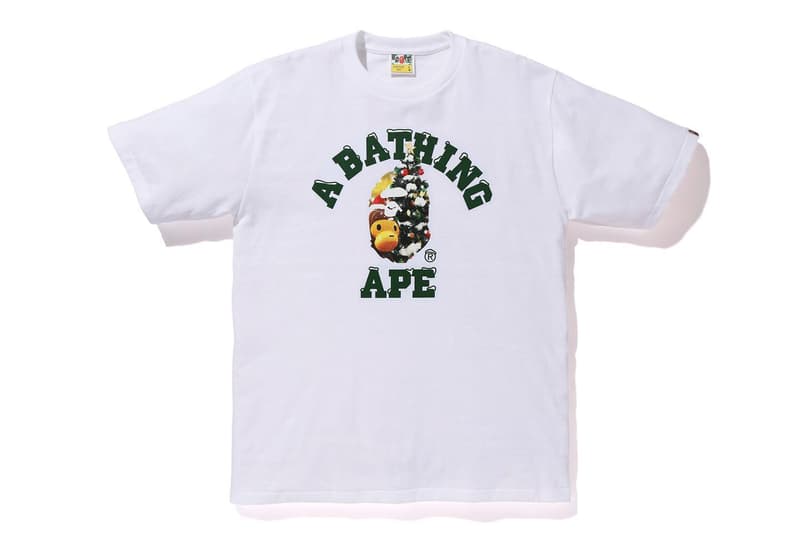 BAPE Christmas 2019 Collection a bathing ape t-shirts hoodies green red white baby milo x'mas stocking 