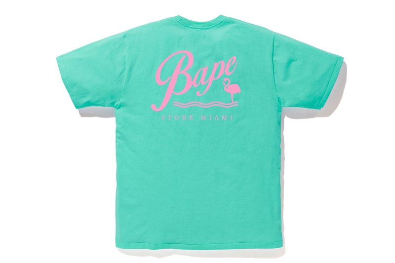 BAPE Exclusive Miami Store Collection a bathing ape lookbooks Miami design district baby milo heat pink blue teal shark hoodies bags accessories stickers iphone cases