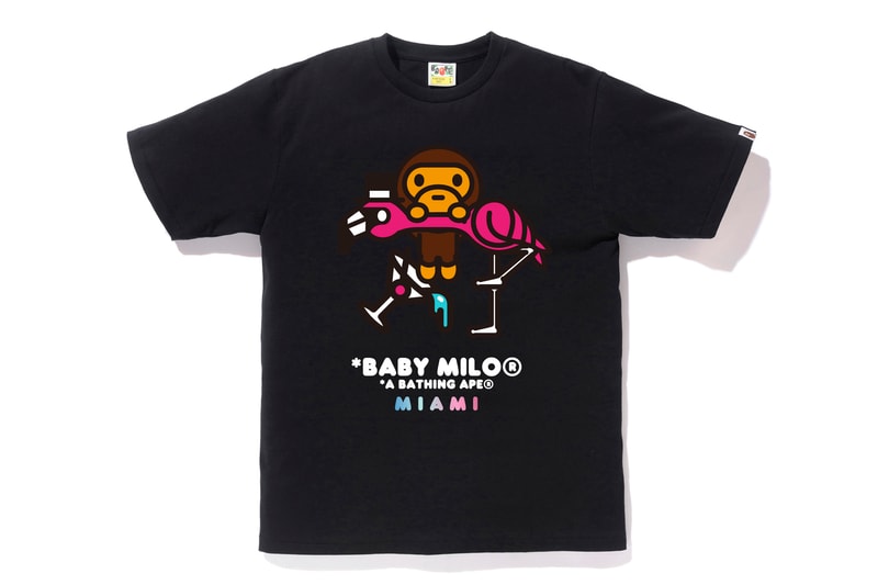BAPE Exclusive Miami Store Collection a bathing ape lookbooks Miami design district baby milo heat pink blue teal shark hoodies bags accessories stickers iphone cases