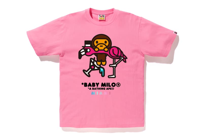 BAPE Exclusive Miami Store Collection a bathing ape lookbooks Miami design district baby milo heat pink blue teal shark hoodies bags accessories stickers iphone cases