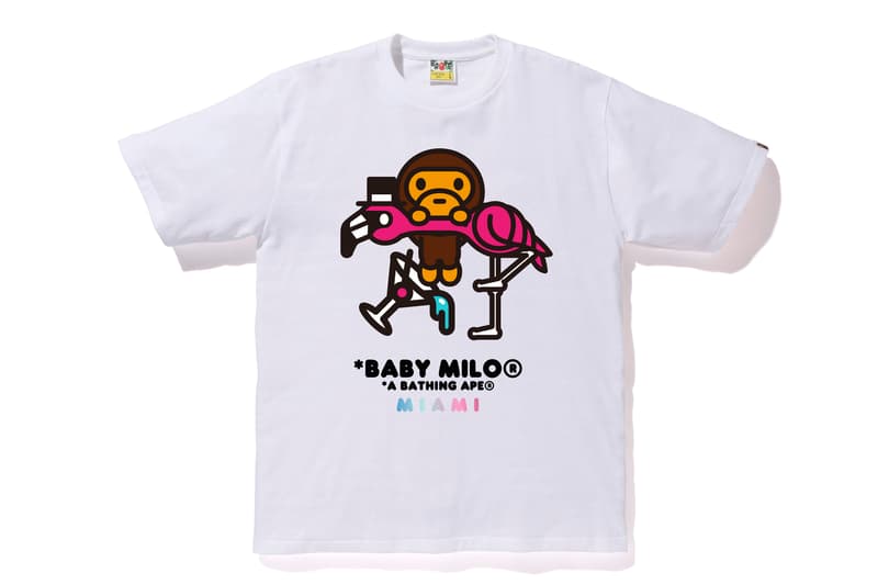 BAPE Exclusive Miami Store Collection a bathing ape lookbooks Miami design district baby milo heat pink blue teal shark hoodies bags accessories stickers iphone cases