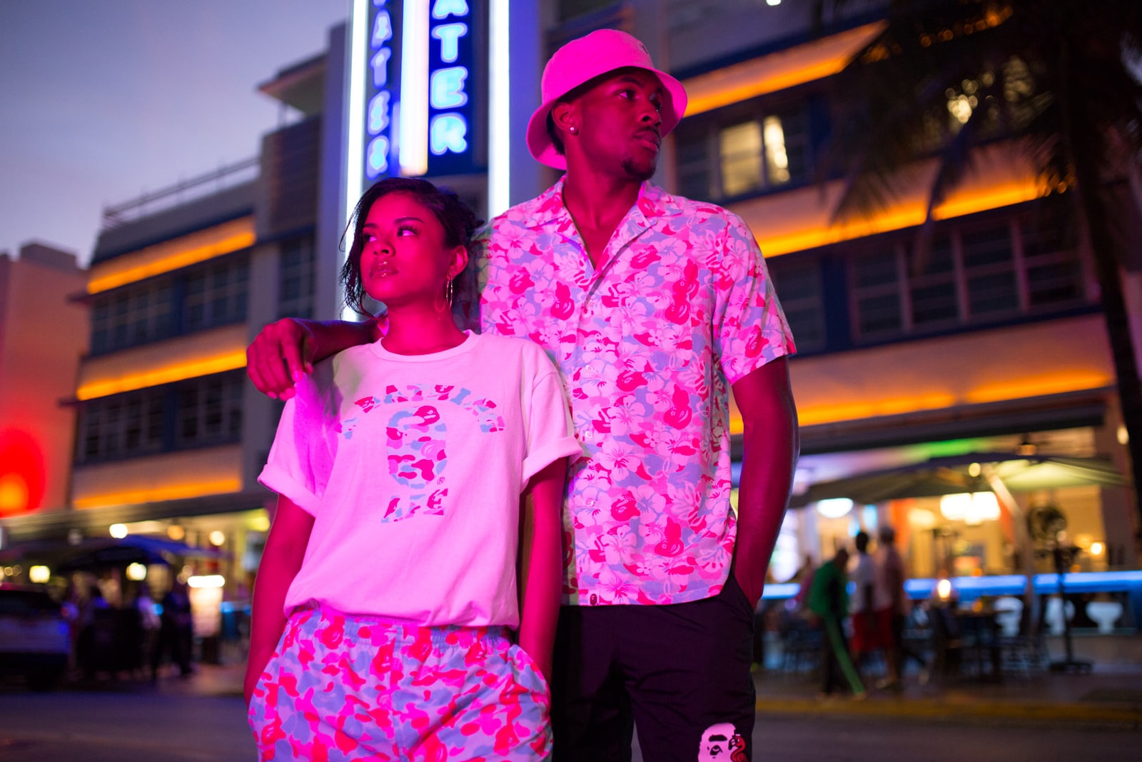 BAPE Exclusive Miami Store Collection a bathing ape lookbooks Miami design district baby milo heat pink blue teal shark hoodies bags accessories stickers iphone cases