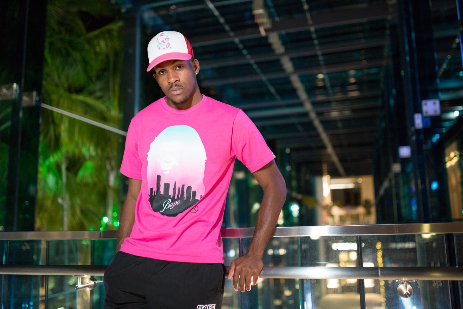 BAPE Exclusive Miami Store Collection a bathing ape lookbooks Miami design district baby milo heat pink blue teal shark hoodies bags accessories stickers iphone cases