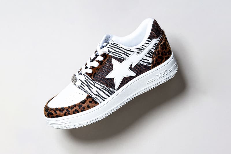 BAPESTA 20th Anniversary Teaser BAPE A Bathing Ape Release Info Date Buy Price colorways sneaker celebration animal zebra leopard print fur faux leather white black 2020