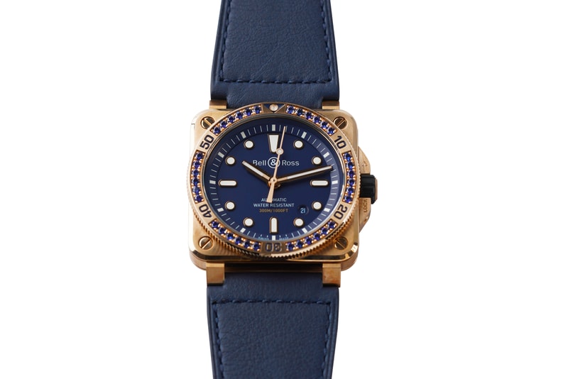 Bell & Ross BR03-92 Bronze & Blue Sapphire Watch  luxury bronze swiss-made dive watches B&R pilot 