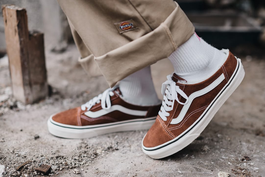 tan and red vans