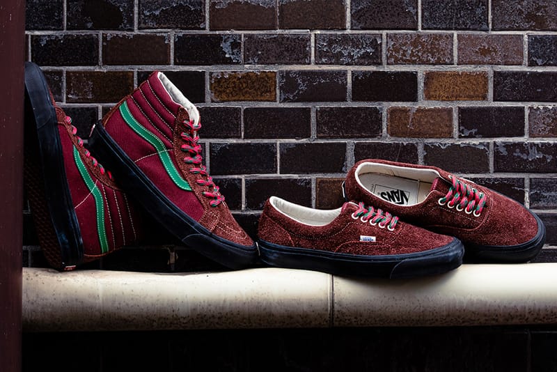 red and brown vans