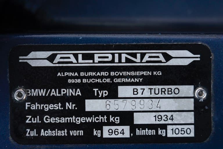 1982 BMW Alpina B7 S Turbo RM Sotheby's Auction coupe ferrari race car bid buy now paris japan WBACJ710XB6579934 330 bhp and 500 Nm of torque specs info service history