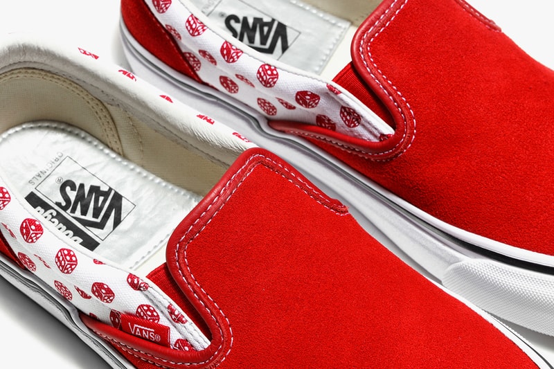 bodega vault by vans sk8 hi slip on release information buy cop purchase dice red black chain suede skate bmx high stakes