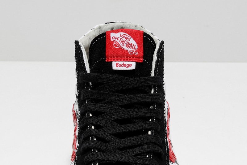 bodega vault by vans sk8 hi slip on release information buy cop purchase dice red black chain suede skate bmx high stakes