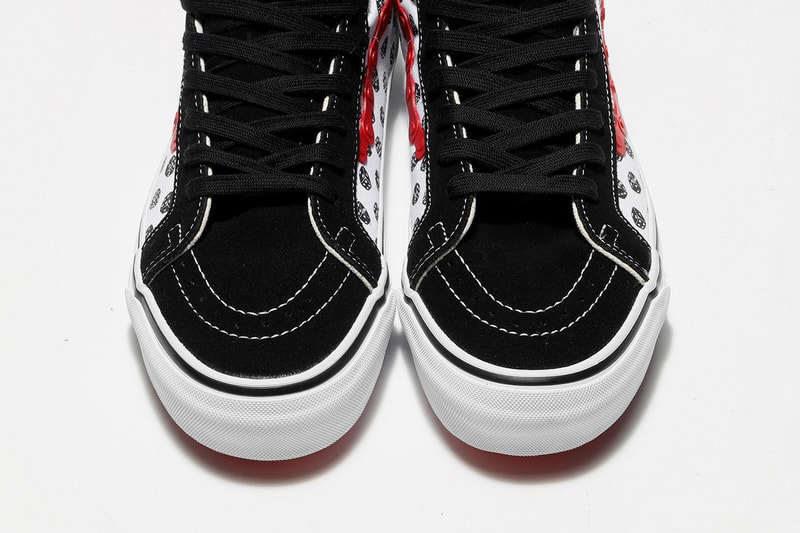 bodega vault by vans sk8 hi slip on release information buy cop purchase dice red black chain suede skate bmx high stakes