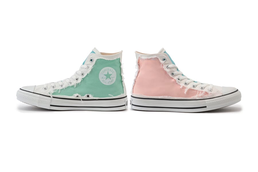 mint green and pink converse