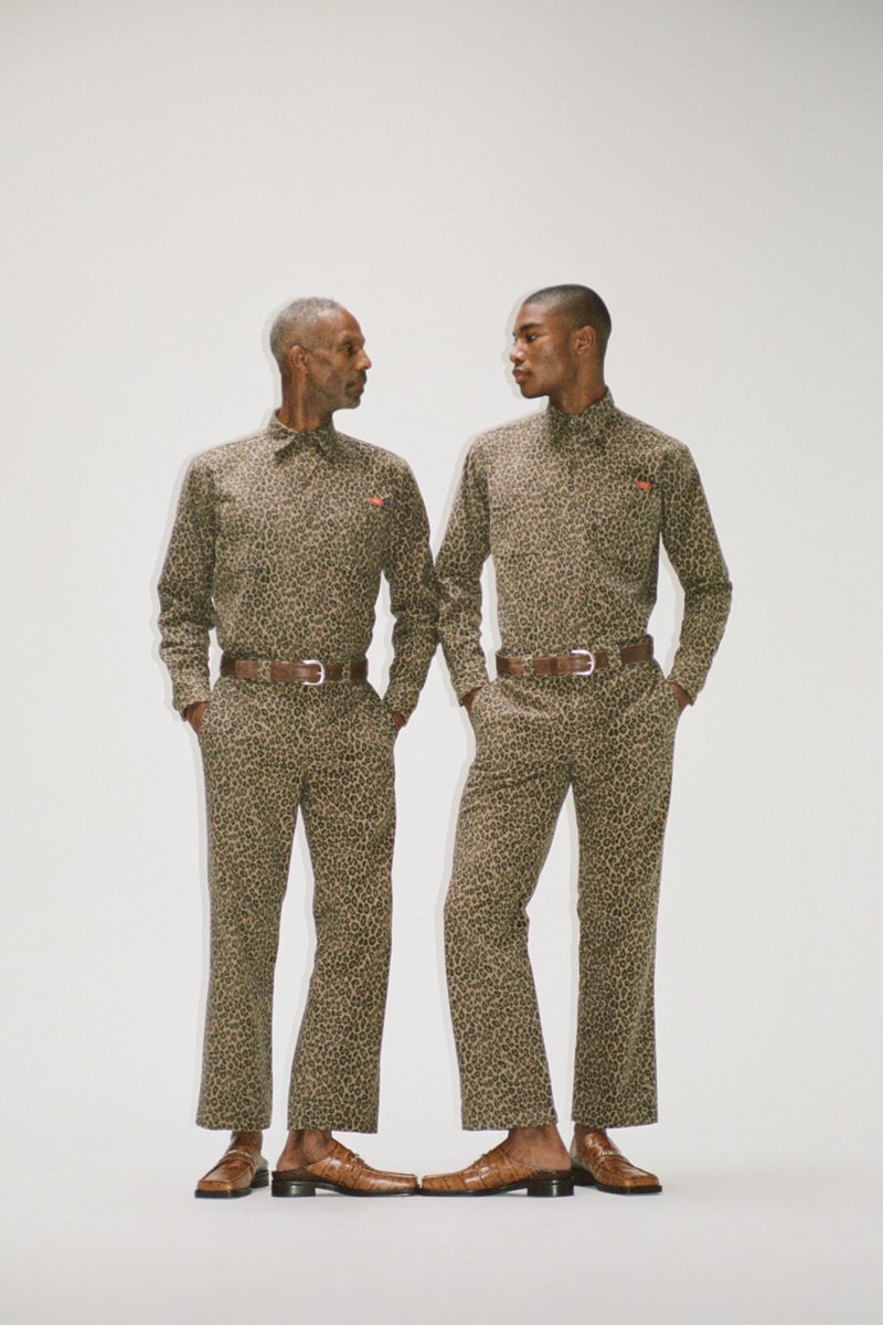 Opening Ceremony x Dickies 1922 Fall/Winter 2019 All-Over Contrast Leopard Print Long Sleeve Uniform Shirt Work Pant Navy Beige