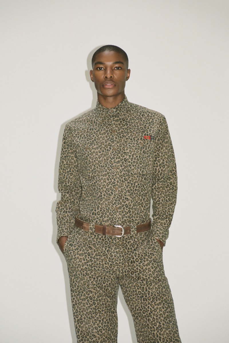 Opening Ceremony x Dickies 1922 Fall/Winter 2019 All-Over Contrast Leopard Print Long Sleeve Uniform Shirt Work Pant Navy Beige