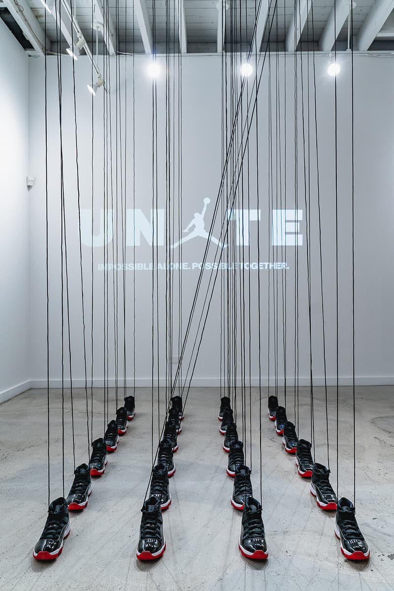 Easy Otabor Anthony Gallery Michael Jordan Show exhibition air jordan 11 bred retro release limited edition merch opening party installation chicago contemporary mixed media