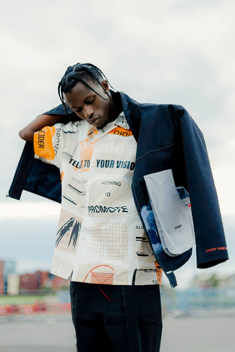 EJDER "A NAIL THAT STICKS OUT GETS HAMMERED" Collection Lookbook First Ever Release Cut-and-Sew Imagery Kojey Radical Video London Based Streetwear Imprint Retailer