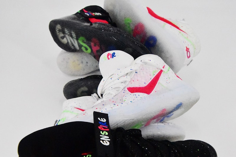 enspire nike kd 12 white black red blue green speckled kevin durant devonte young friends release date info photos price