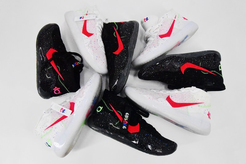 enspire nike kd 12 white black red blue green speckled kevin durant devonte young friends release date info photos price