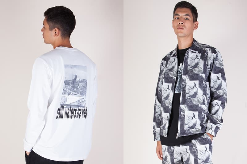 Grind London "Testing Waters" FW19 Part 2 Lookbook "Still Waters Are Wet" "Space Race" Graphic Heavy Collection Fall Winter 2019 Rayon Shirts Heavyweight T-Shirts Trousers Corduroy Twill Jacket