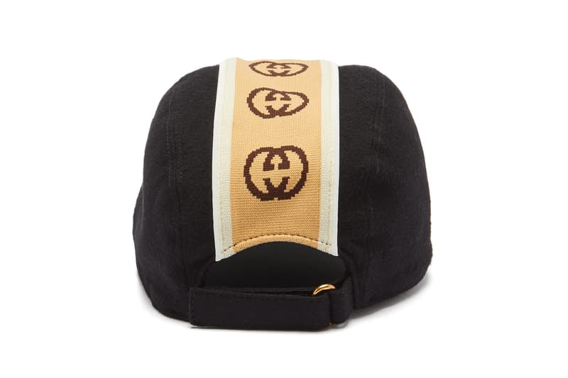 Gucci Intarsia "GG" Stripe Houndstooth Bucket Hat MATCHESFASHION GG Felt Wool Alessandro Michele