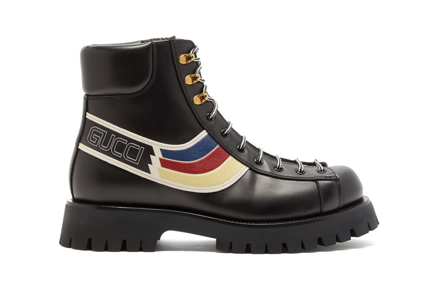 gucci stripe leather boot