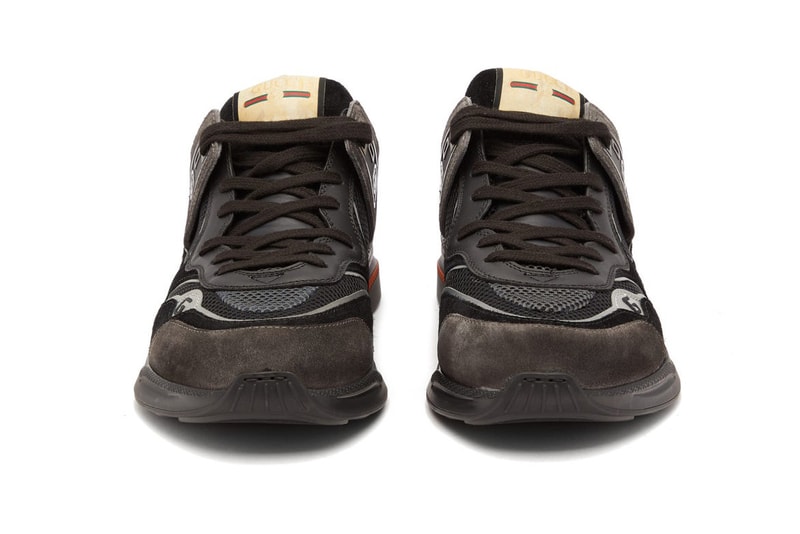 Gucci UltraPace Distressed Suede "Black/Grey" Release Information Sneaker Drop Alessandro Michele Vintage Aesthetic Interlocking GG Emblem Italy 
