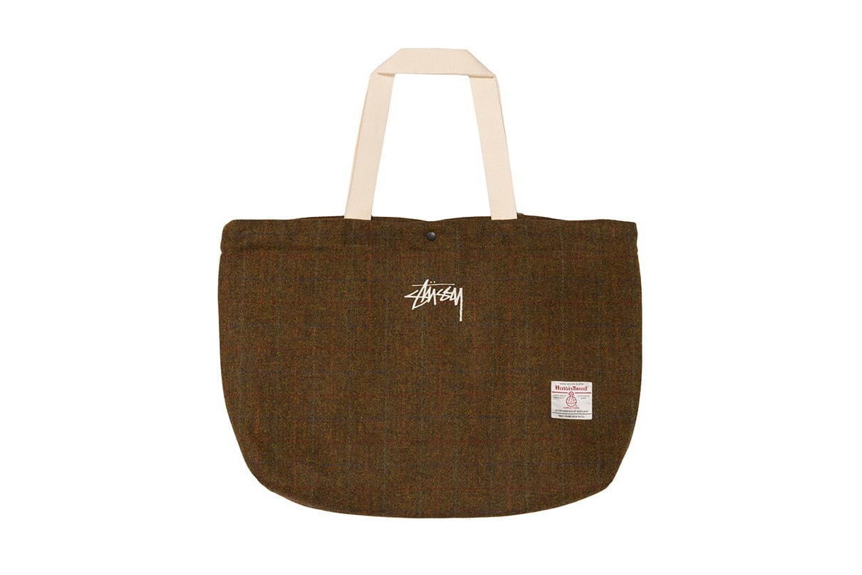 Harris Tweed for Stüssy Winter 2019 Collaboration Capsule clothing bucket hat jacket tote bag pants beach wool weave exclusive december 20 2019