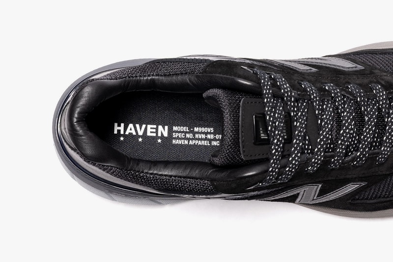 Haven x New Balance 990v5 Release Info new york nyc pop-up drop date price where to cop horween leather cordura mesh nubuck all-black 3M 