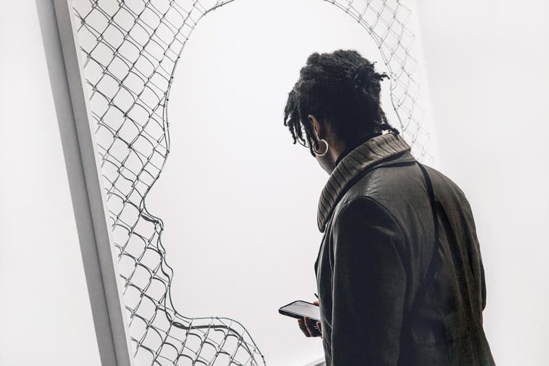 Icy and Sot "Social Motion" Galerie C.O.A Exhibit Paintings Cut Steel Motion Figures Fence Chain Link