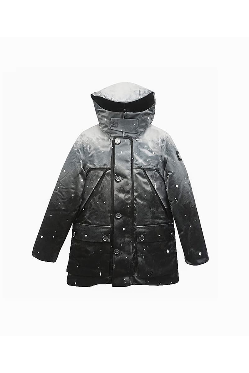 Joshua Vides x Woolrich 'Snow Room' Collaboration GORE-TEX Storm Parka The Bowery Mission Charity Donations Artist Black White Installation Clothing Winter 2019 Coats Jackets New York City Flagship Store Release Information