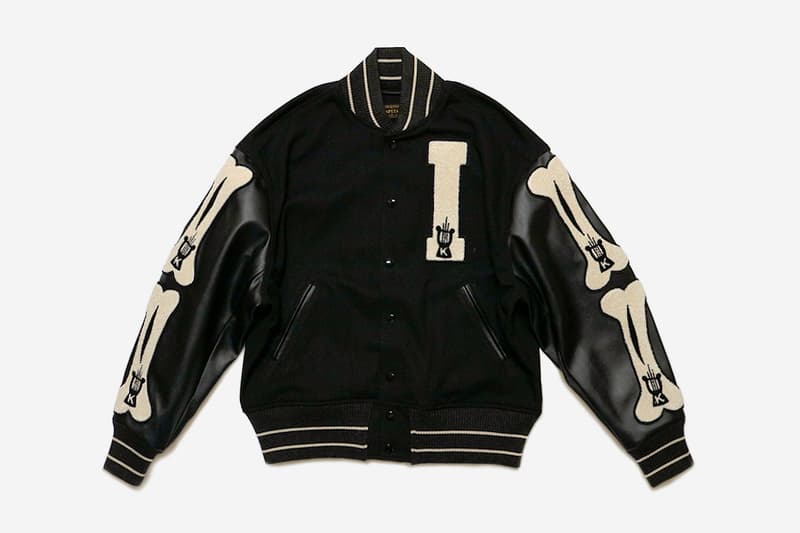 KAPITAL 40s Wool I FIVE Varsity Jacket outerwear kiro hirata collegiate vintage retro patch K harp embroidery patch wool leather boxy cupra nylon university college bones school team