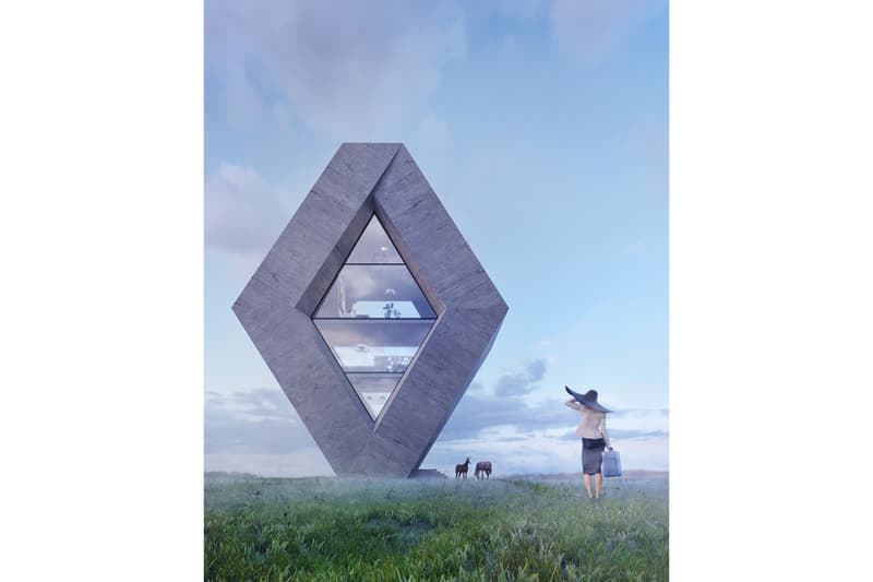 Karina Wiciak Wamhouse Studio Famous Logo House Series Concept Mitsubishi adidas Chrysler Renault Glass Concrete