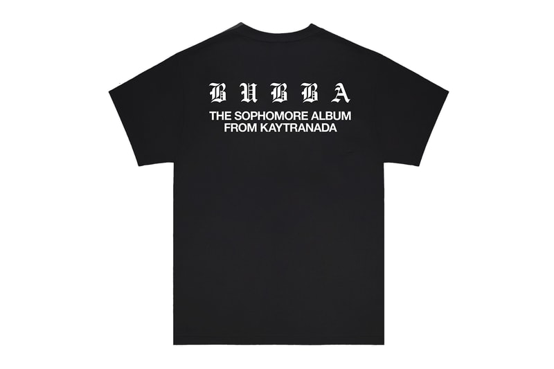 KAYTRANADA 'Bubba' Album Merchandise Liam MacRae Faysal Matin french canadian producer 99.9% sophomore lp electronic hip-hop t-shirts hooded sweatshirts black white 