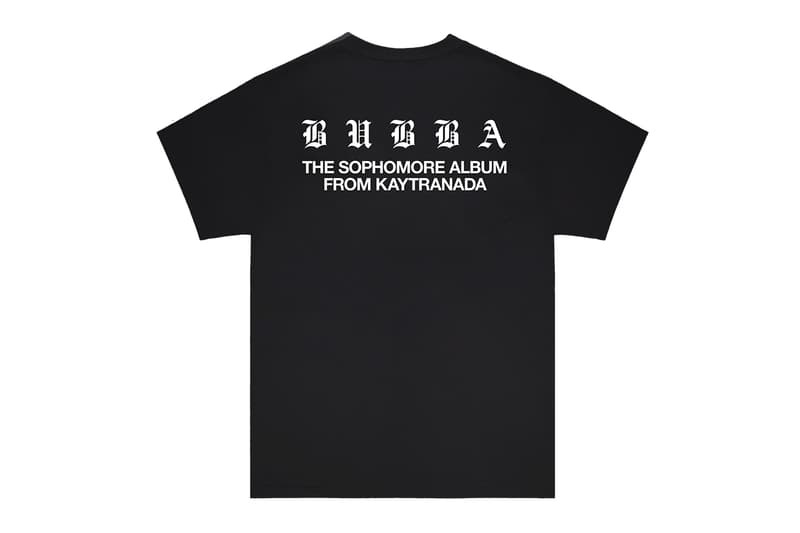 KAYTRANADA 'Bubba' Album Merchandise Liam MacRae Faysal Matin french canadian producer 99.9% sophomore lp electronic hip-hop t-shirts hooded sweatshirts black white