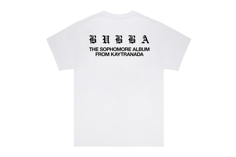 KAYTRANADA 'Bubba' Album Merchandise Liam MacRae Faysal Matin french canadian producer 99.9% sophomore lp electronic hip-hop t-shirts hooded sweatshirts black white 