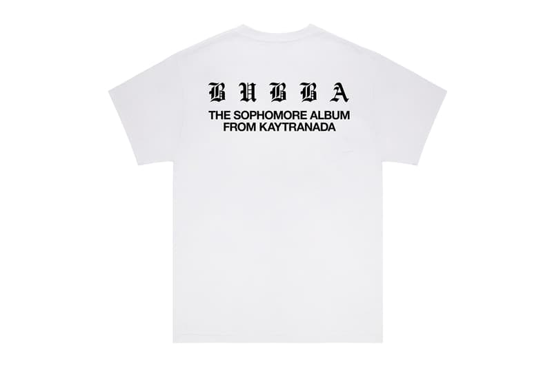 KAYTRANADA 'Bubba' Album Merchandise Liam MacRae Faysal Matin french canadian producer 99.9% sophomore lp electronic hip-hop t-shirts hooded sweatshirts black white