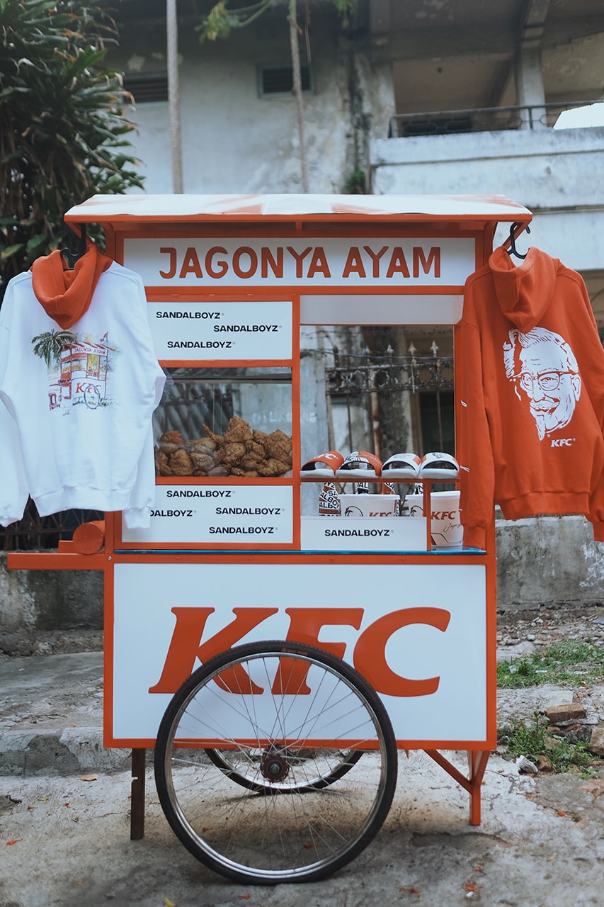 KFC x SANDALBOYZ Court Slides & Clothing Collection First Look Indonesia Capsule t-shirts hoodies shorts socks Lookbooks Colonel Sanders Fried Chicken Inspired Release information