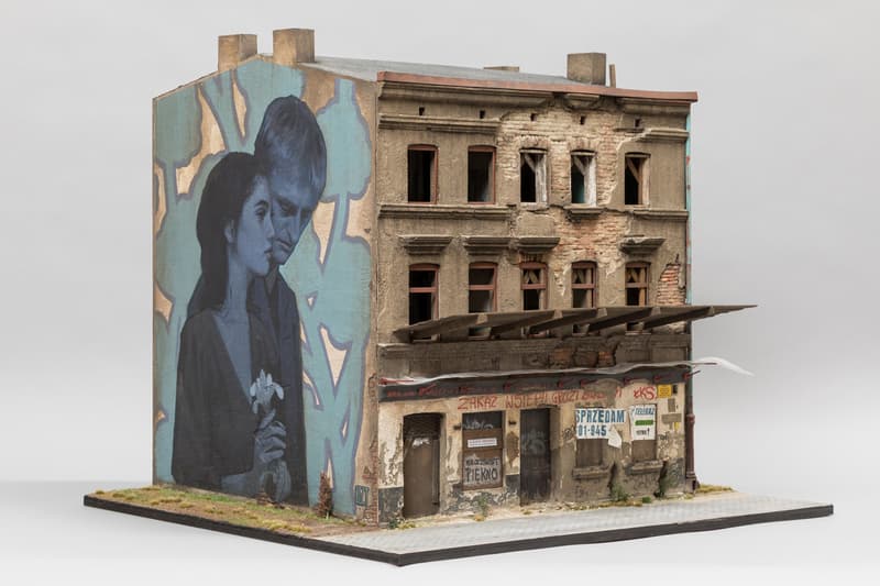 KIRK Gallery "Up the Wall" Exhibition Joshua Smith Etam Cru Sainer Bezt Miniature Building Mural Lodz Poland