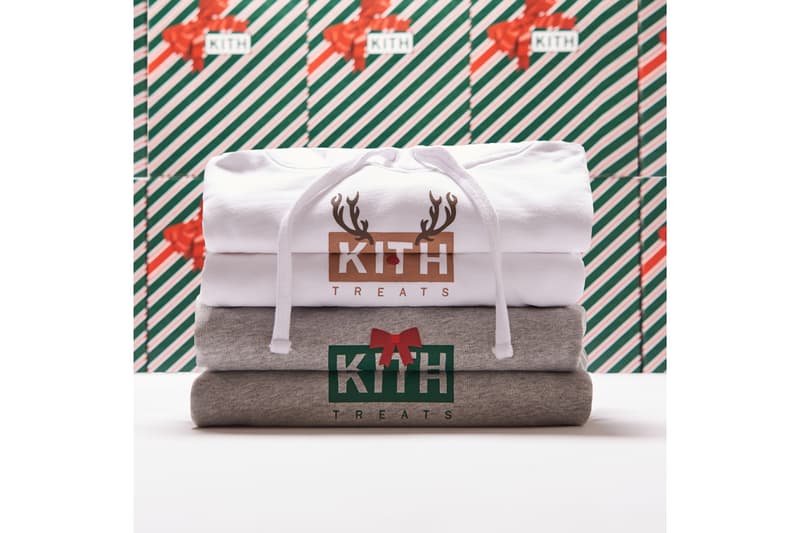 KITH Treats Holiday 2019 Collection Release Hoodies Santa Reindeer Present White Gray Black Gift Box Red Green Brown 