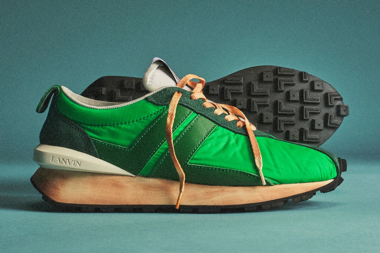 lanvin bumper sneaker aged 1970s green release date info photos price colorways spring summer 2020 menswear shoes Bruno Sialelli luxury